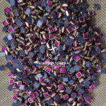 4X4 Square Rani Pink Colour Glossy Kundans