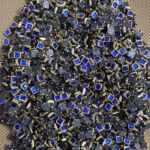 4X4 Square Royal Blue Colour Glossy Kundans