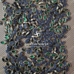 6K Eye Dark Green Colour Glossy Kundans