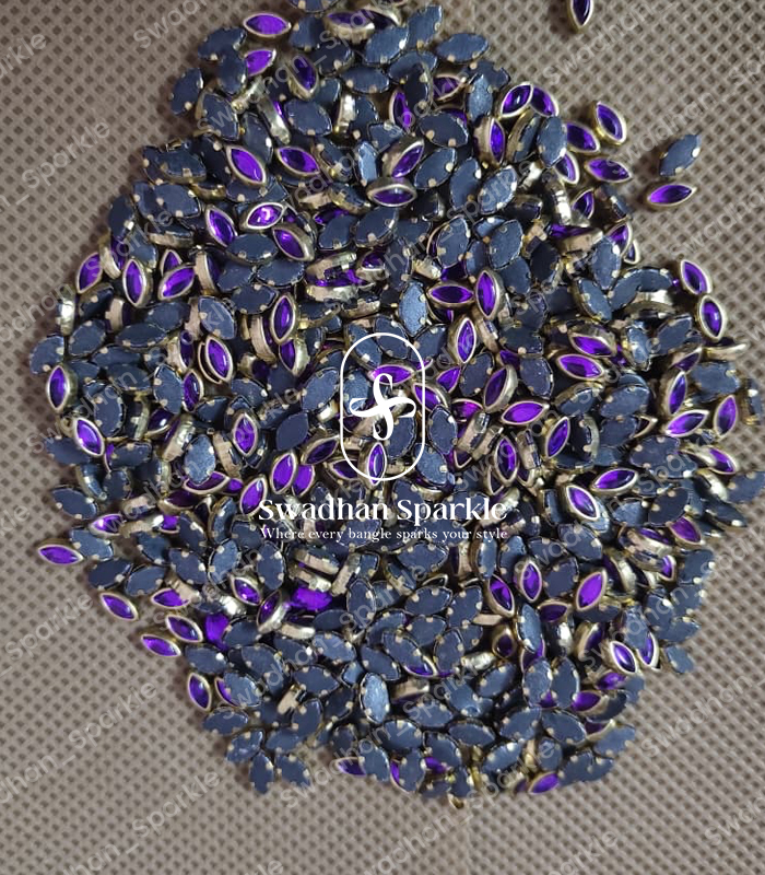 6K Eye Violet Colour Glossy Kundans 6K Eye Violet Colour Glossy Kundans - Image 1