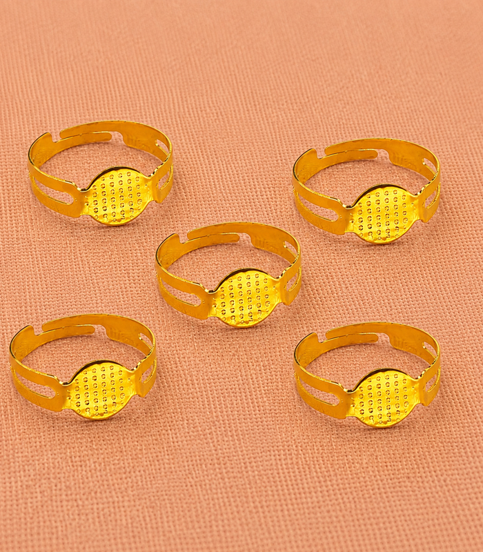 Gold Finger Ring Bases1 Gold Finger Ring Base (Pack of 5 Pieces) - Image 1