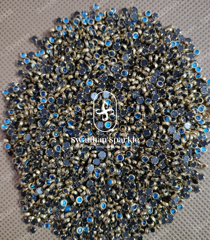3MM Round Light Sky Blue Colour Glossy Kundans 3MM Round Light Sky Blue Colour Glossy Kundans - Image 1