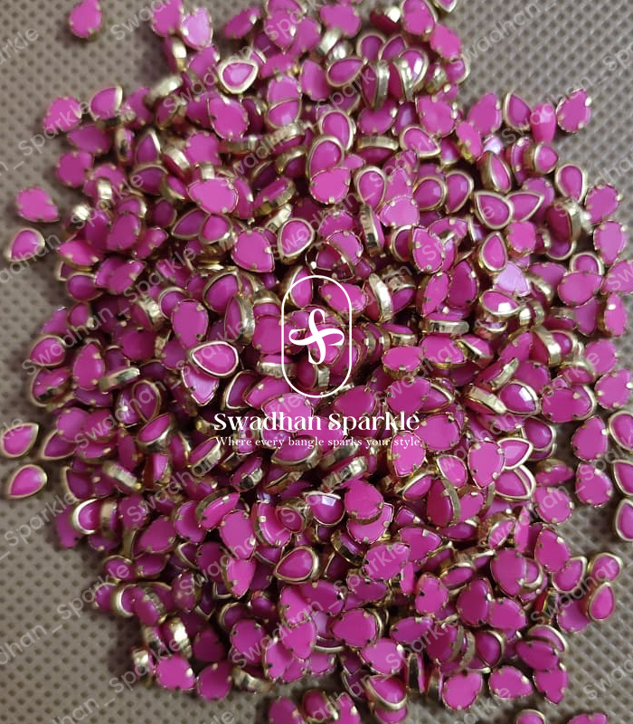 6X4 Drop Pink Colour Matt Kundans 6X4 Drop Pink Colour Matt Kundans - Image 1