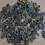 Crown Dark Green Colour Glossy Kundans