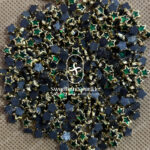 Star Dark Green Colour Glossy Kundans