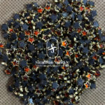 Star Orange Colour Glossy Kundans