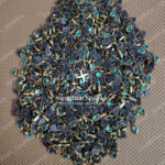 Thilagam Rama Green Colour Glossy Kundans