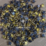 Crown Yellow Colour Glossy Kundans