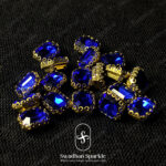 8×10 Rectangle Dark Blue Glossy Clip Stones