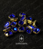 8×10 Rectangle Dark Blue Glossy Clip Stones