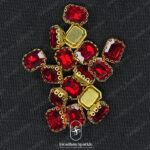 8×10 Rectangle Red Glossy Clip Stones